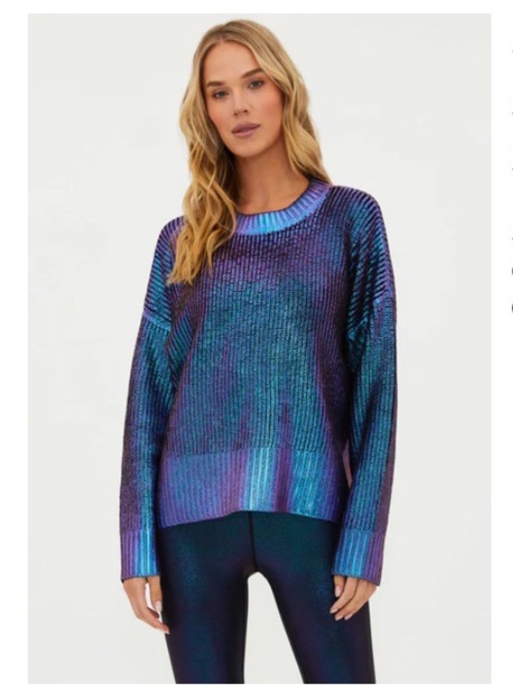 Beach Riot Callie Galaxy Metallic Sweater large